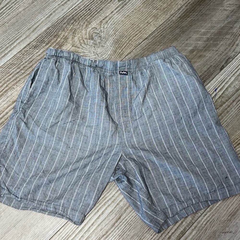 Michael Kors MK gray plaid shorts boxers sleepwear L